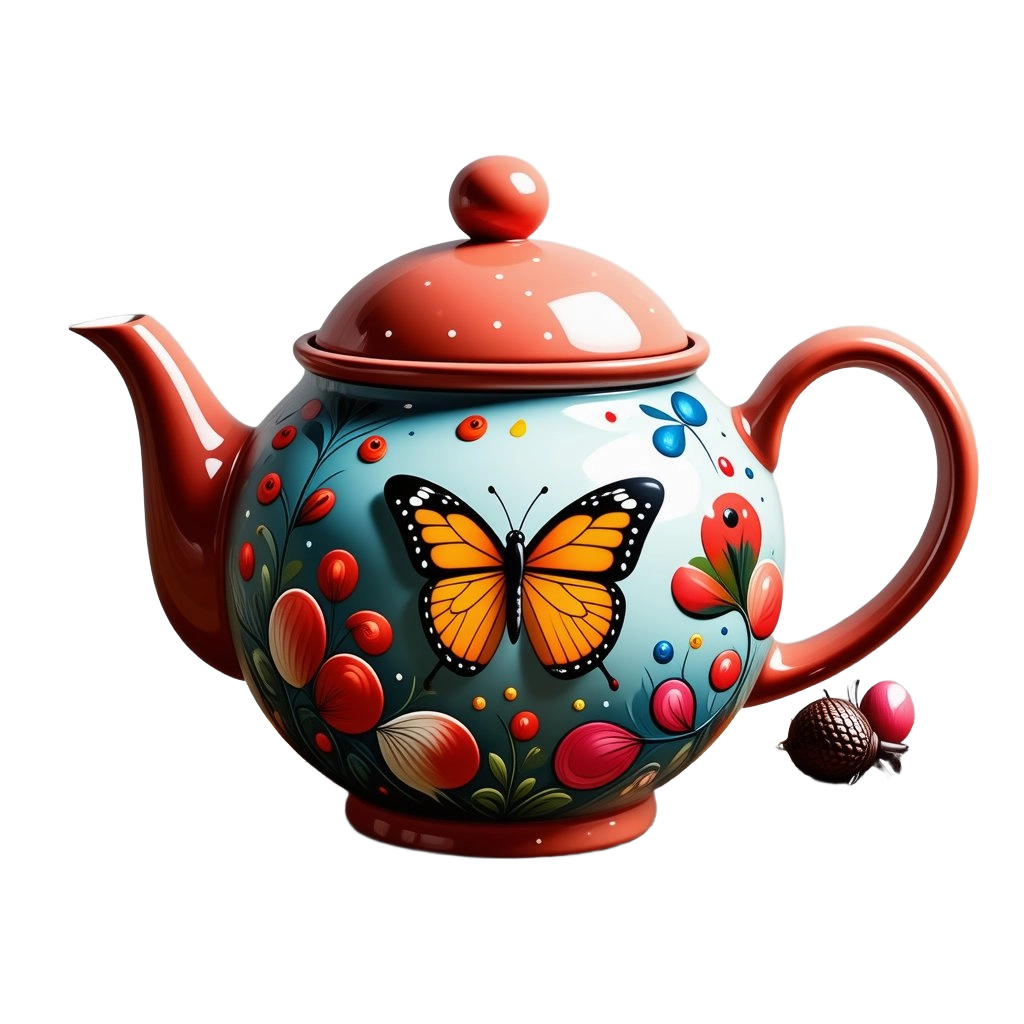 Colorful Butterfly Teapot